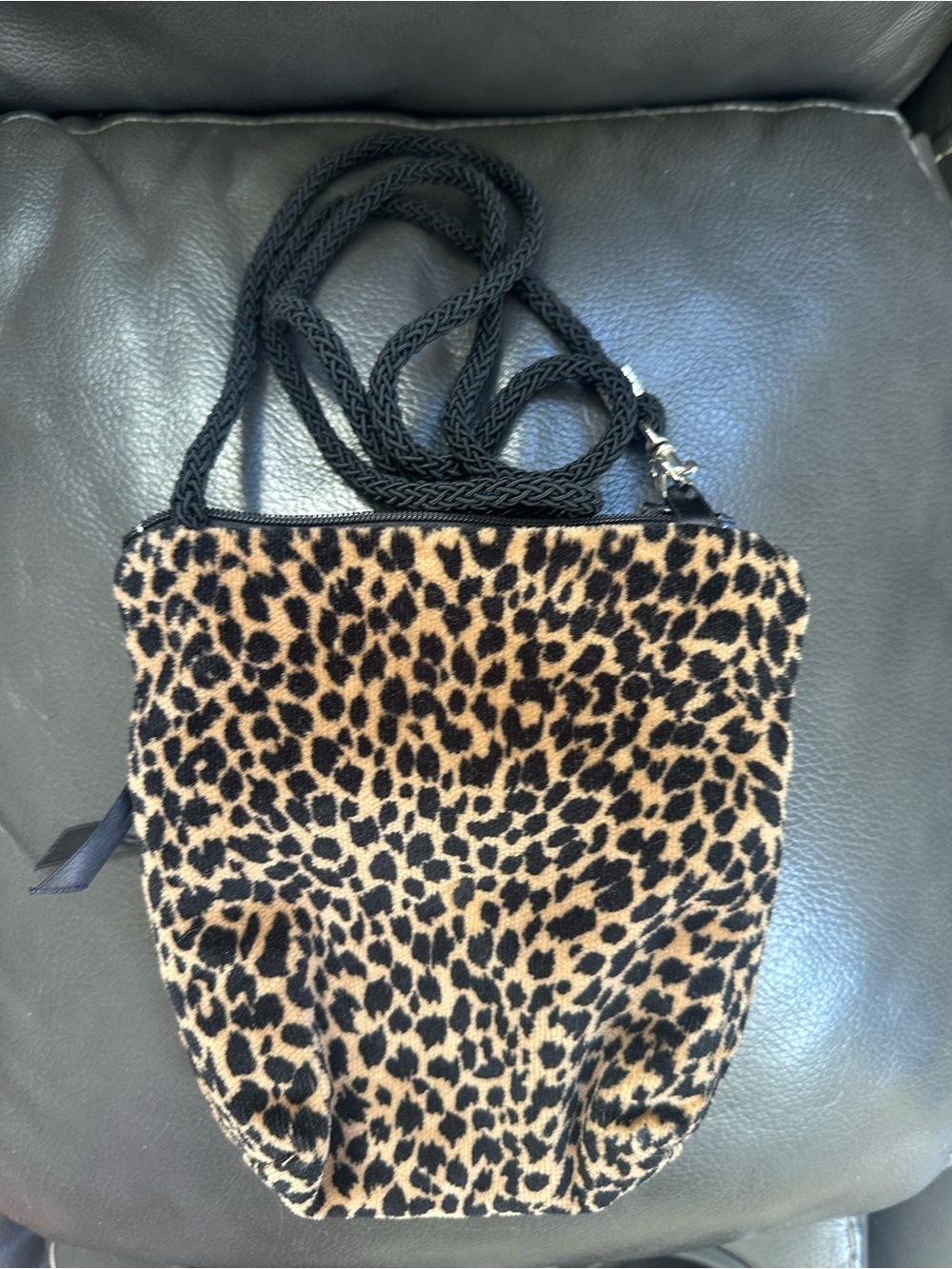 Objects of Desire Leopard Print Crossbody Bag - Black & Tan